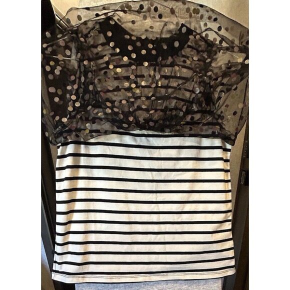 NWT Maeve by Anthropologie XS Polka-Dot Striped Confetti Sleeveless Shirt - Picture 5 of 9